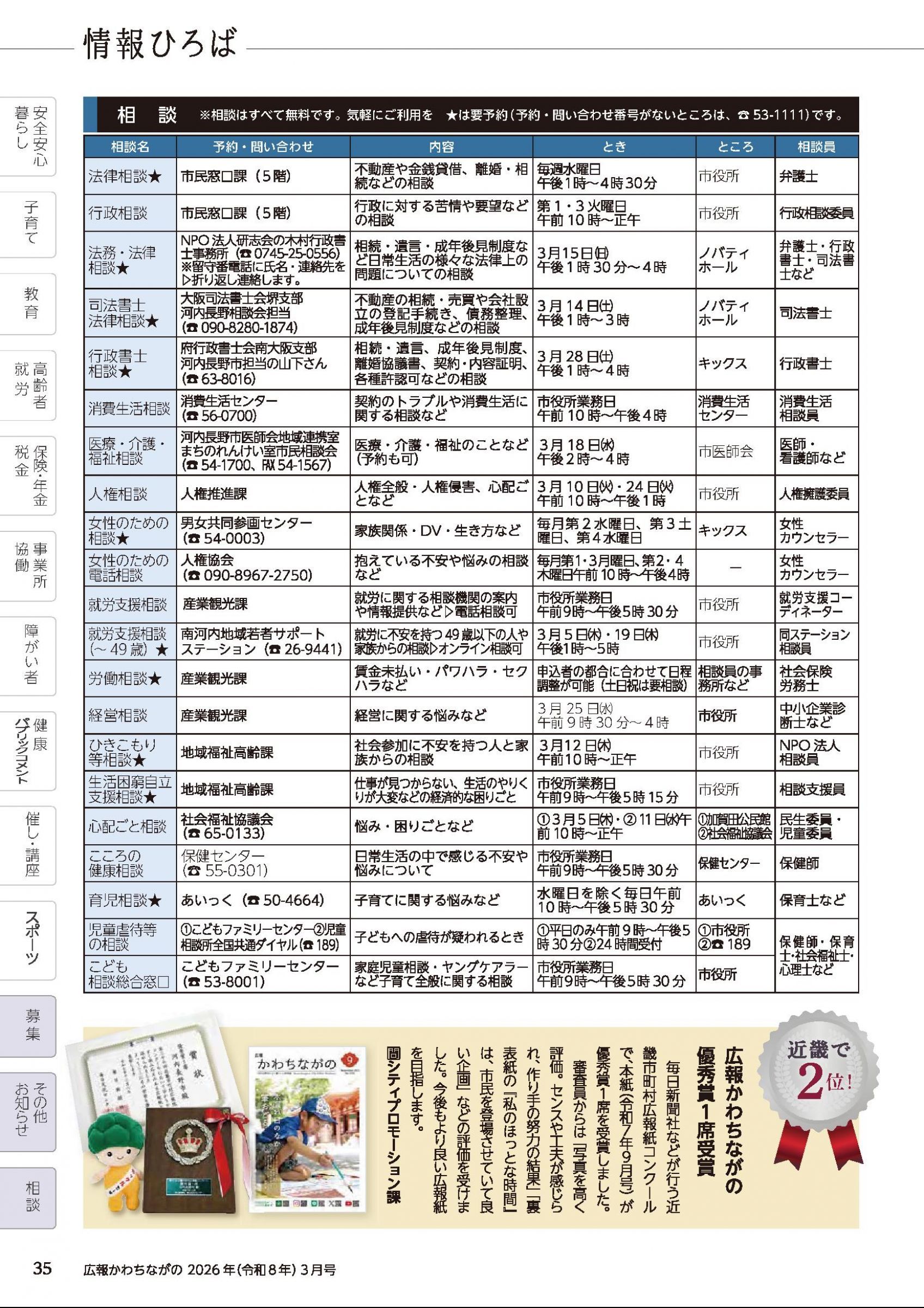 ウェブブック - 広報かわちながの2026年（令和8年）3月号