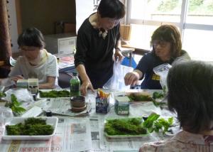 「苔玉を作ろう！」講座の様子