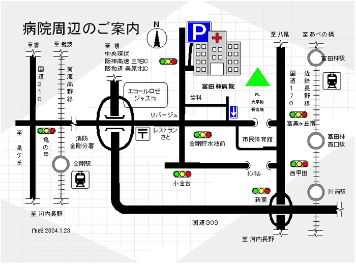 富田林病院地図