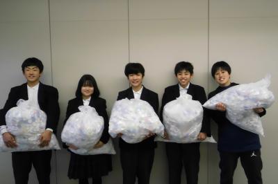 東中学校ペットボトルキャップ回収