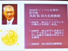 ノーベル生理学・医学賞を受賞された本庶佑氏