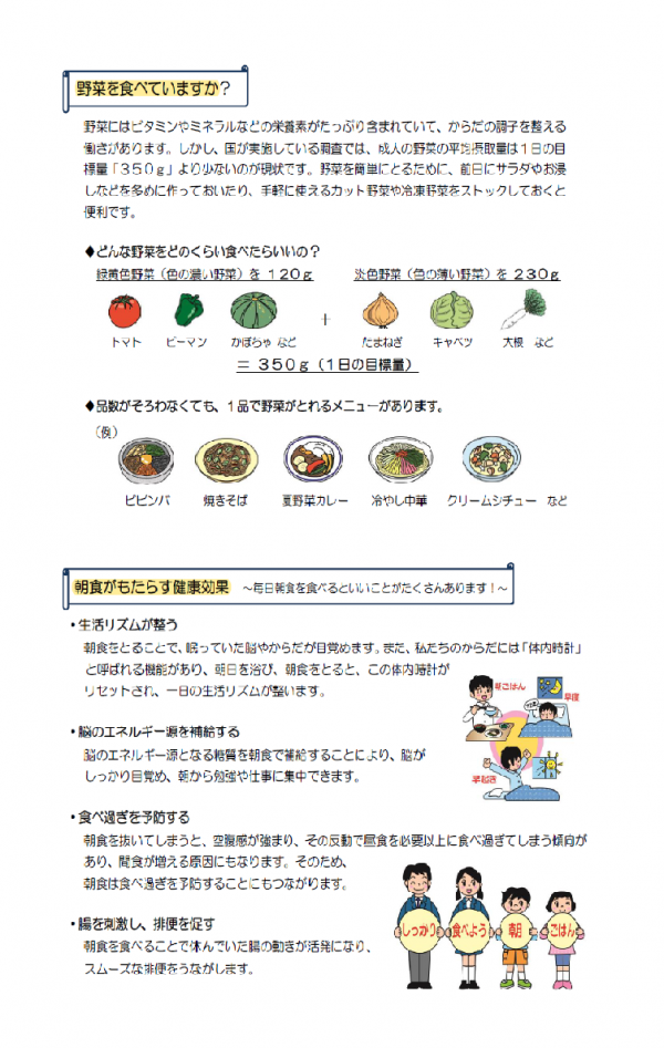 8月は食育推進強化月間です2