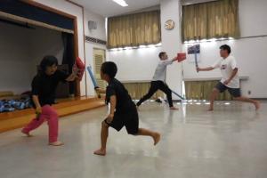 「親子でスポーツチャンバラを楽しもう！」講座の様子