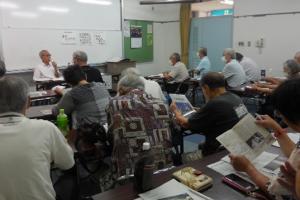 「三日市地域の歴史学習～楠公さんってどんな人？」講座の様子