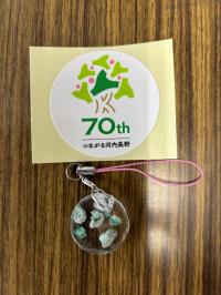 キーホルダーと70周年シール
