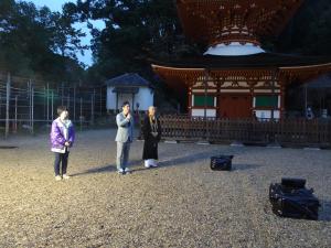 天野山金剛寺 多宝塔パープル&オレンジライトアップ(市内)