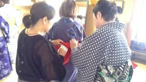 浴衣の着付け一日体験の様子1