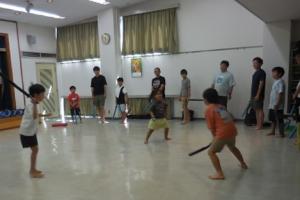 「親子でスポーツチャンバラを楽しもう！」講座の様子