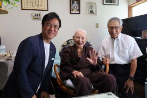 市内最高齢者訪問