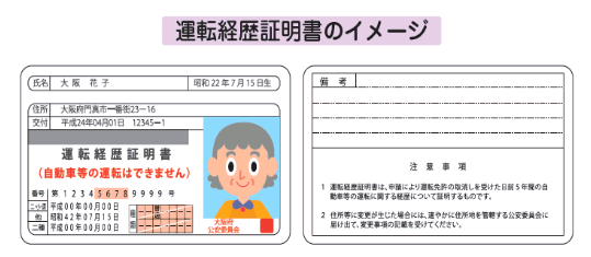 運転経歴証明書について