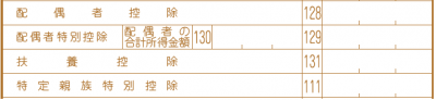 扶養控除額記載欄