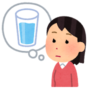 喉が渇いている人のイラスト