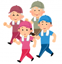 ウォーキングする人達