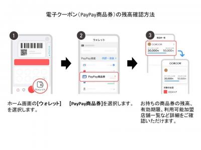 電子クーポン(PayPay商品券)残高確認方法