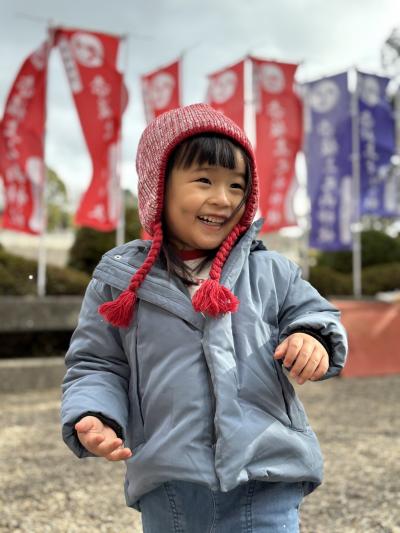 帰省の孫と初詣