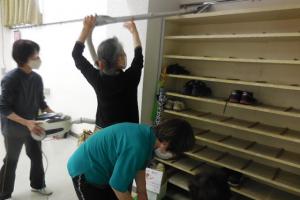 三日市公民館　公民館清掃の様子