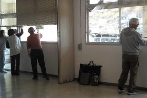 三日市公民館　公民館清掃の様子