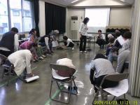 持参の靴を履きました。