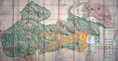 市指定文化財　紙本著色　河州錦部郡加賀田領並びに隣接領境界図の画像