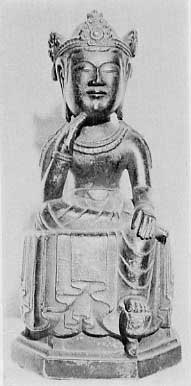 重要文化財　金銅　如意輪観音半跏像の画像