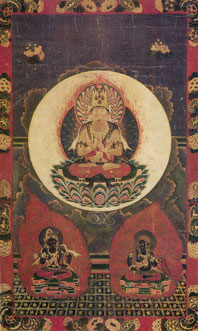 重要文化財　絹本著色　尊勝曼荼羅図（寺伝金剛三尊像）の画像1