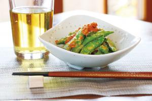 スナップエンドウの肉みそ炒め