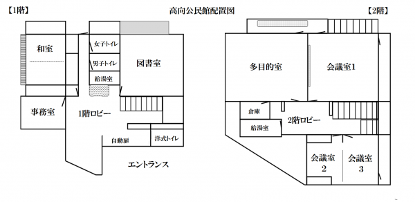 高向公民館配置図