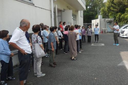 三日市公民館　自衛消防訓練の様子