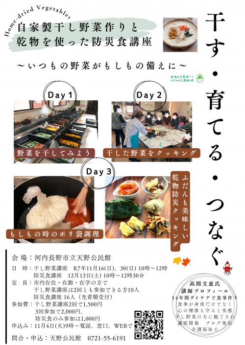 干し野菜と防災食ポスター