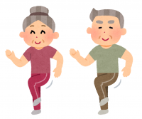 運動をする人達