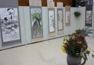 加賀田公民館まつりでの作品展示(むらさき)