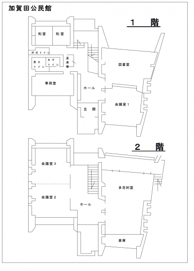 加賀田公民館　平面図